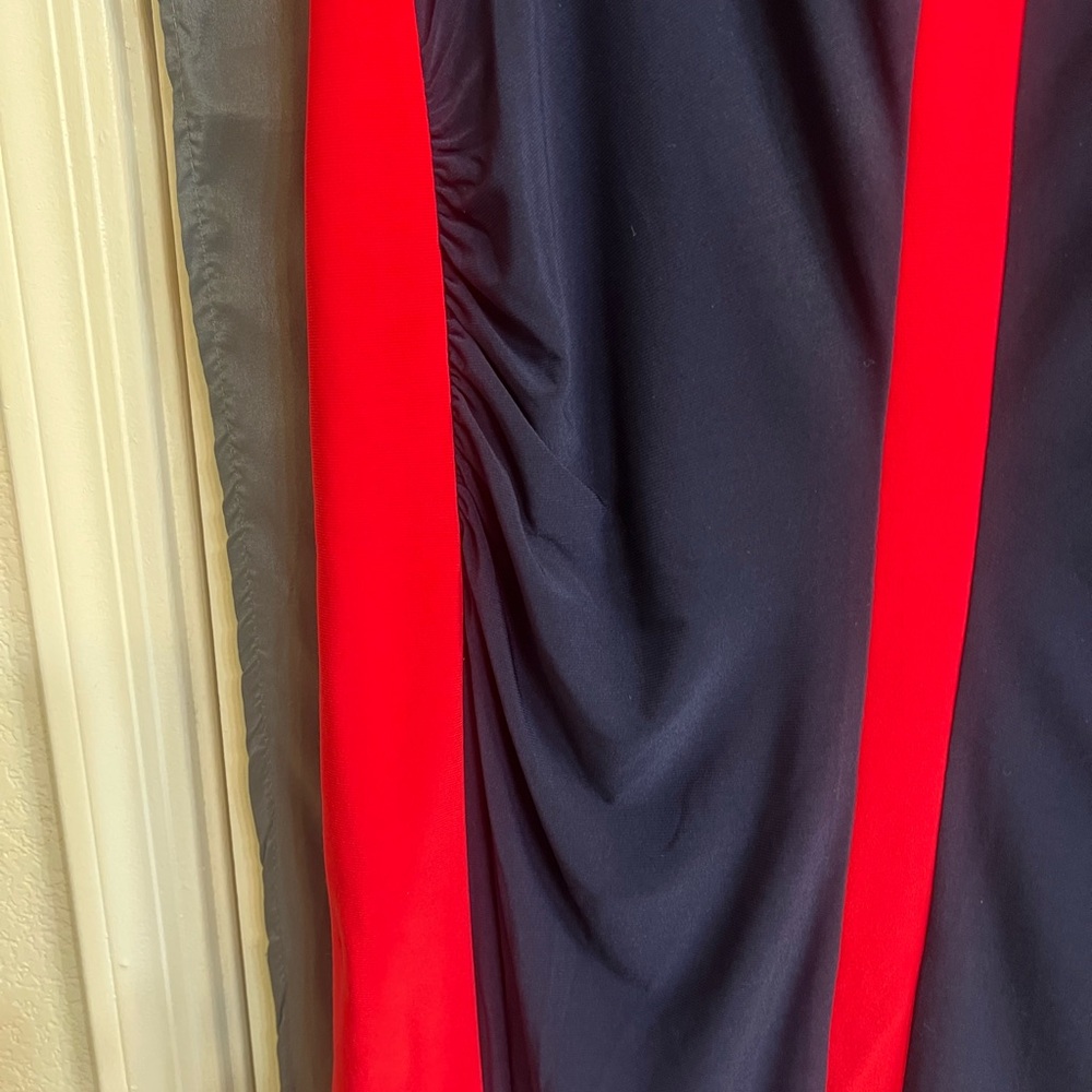 NWT Chaps Navy and Hot Pink Colorblock Sheath knee length lined stretch Dress XL - Picture 3 of 4